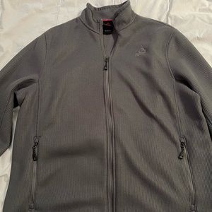 GERRY men's full zip mock neck fleece lined grey jacket XL